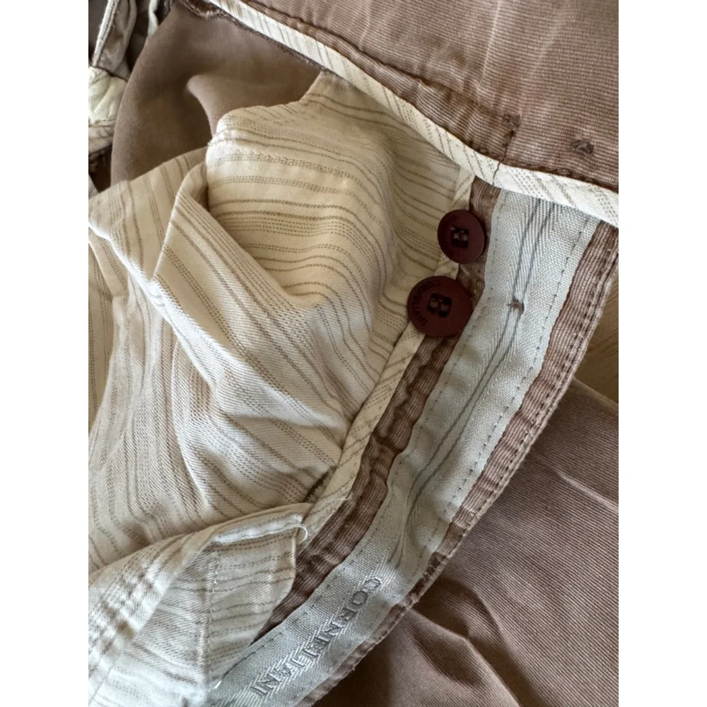 Corneliani Beige Cotton Linen Trousers Men's Size 60